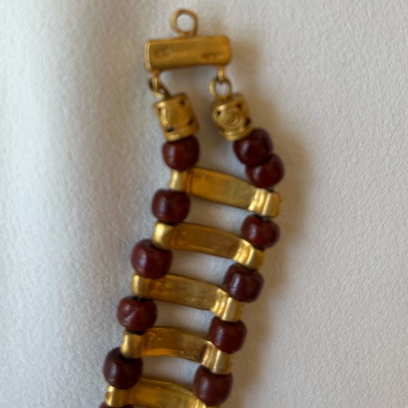 L.A. Cano Choker and Earring Set of 24k Gold  and Jasper Stones - Picture 7 of 16